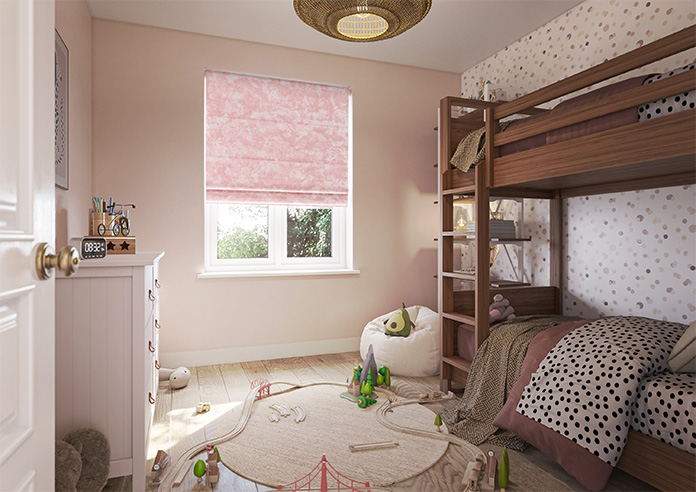 Cyrus Crushed Velvet, Rose - Motorised Roman Blind - Image 6